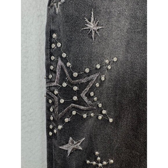 Free People x Driftwood Celestial‎ Jumpsuit embroidered flare 90s goth sz M - Picture 4 of 9